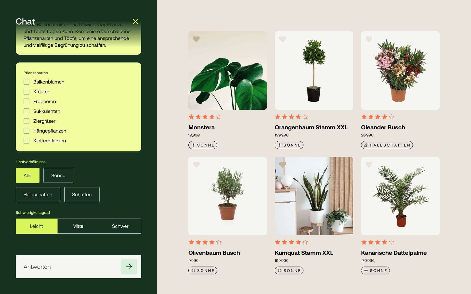 a screenshot of a website showing a variety of potted plants .