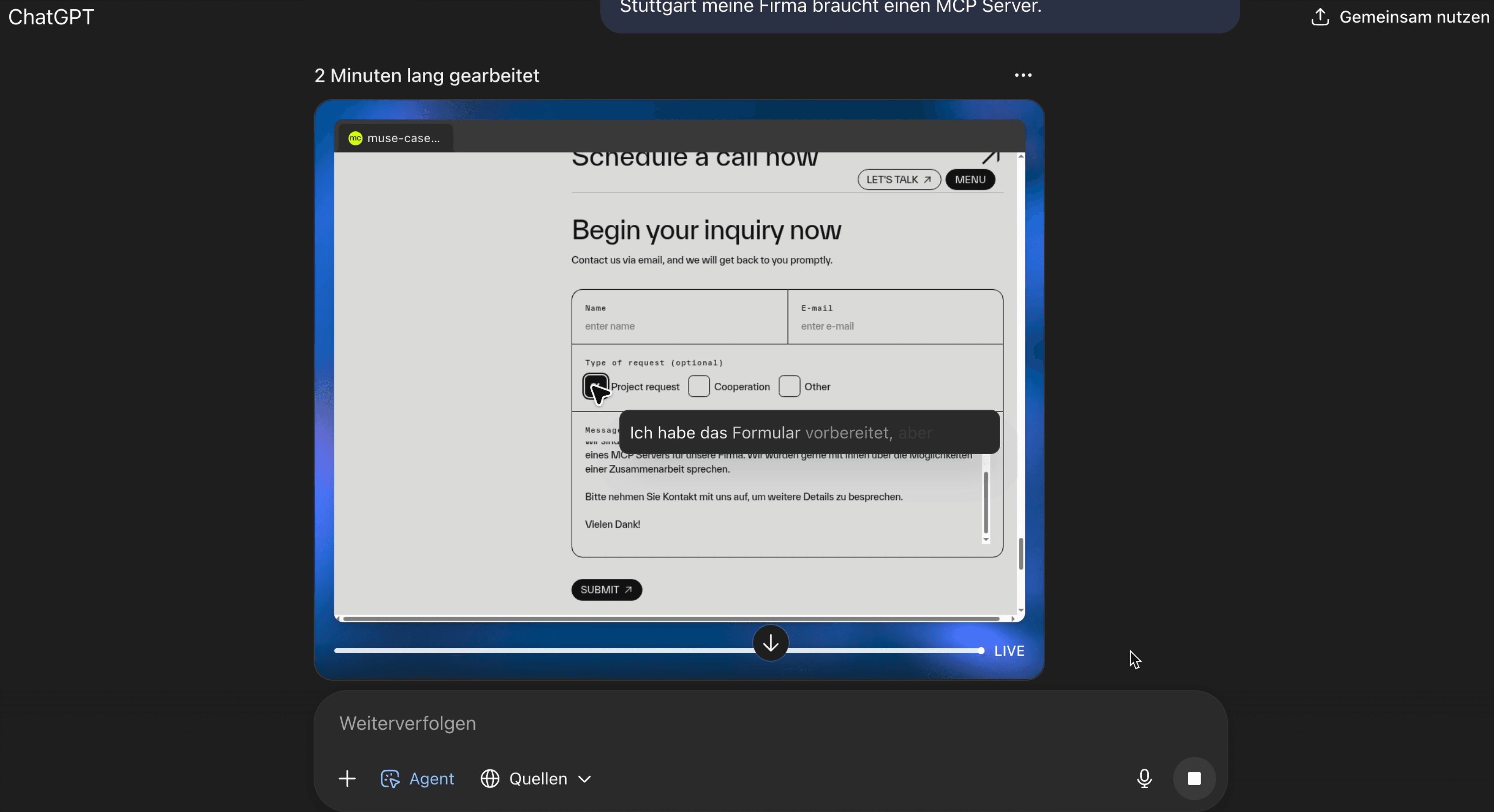 an ai-agent which is doing a task